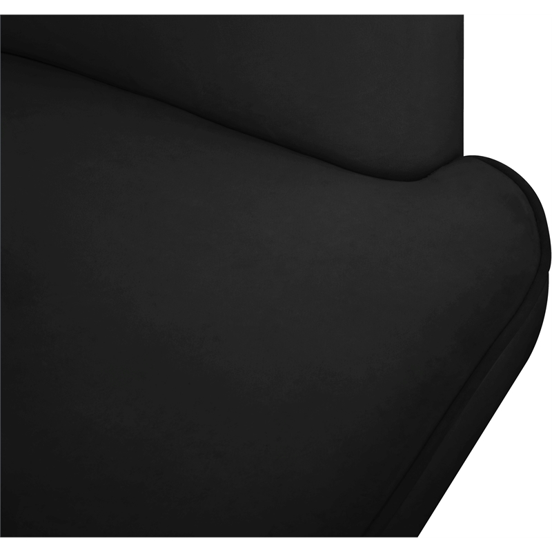 Maklaine Contemporary Velvet Upholstered Accent Chair in Black