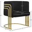 Maklaine Contemporary Velvet Upholstered Accent Chair in Black