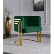 Maklaine Contemporary Velvet Upholstered Accent Chair in Green