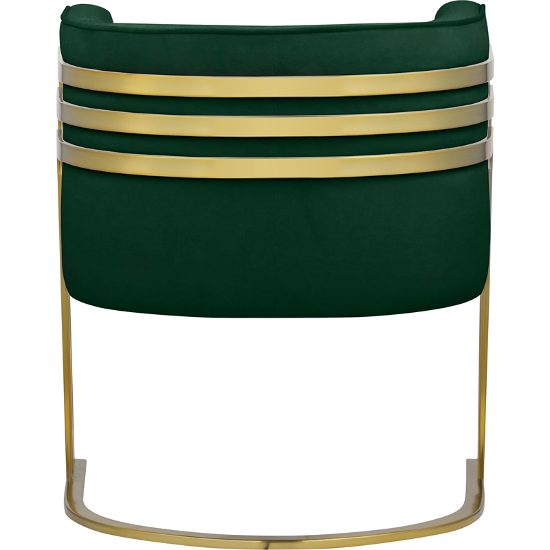 Maklaine Contemporary Velvet Upholstered Accent Chair in Green