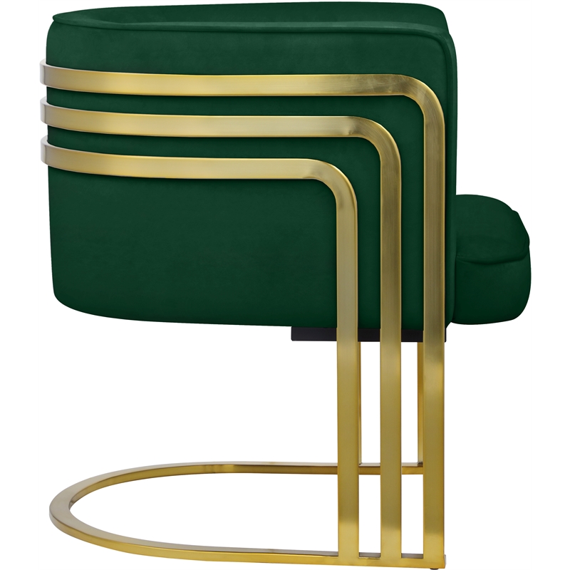 Maklaine Contemporary Velvet Upholstered Accent Chair in Green