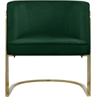 Maklaine Contemporary Velvet Upholstered Accent Chair in Green