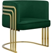 Maklaine Contemporary Velvet Upholstered Accent Chair in Green