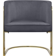Maklaine Contemporary Velvet Upholstered Accent Chair in Gray
