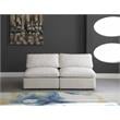 Maklaine Contemporary Cream Velvet Modular Armless Sofa