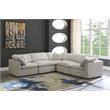 Maklaine Contemporary Cream Velvet Modular Sectional