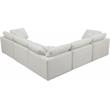 Maklaine Contemporary Cream Velvet Modular Sectional