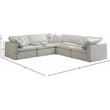 Maklaine Contemporary Cream Velvet Modular Sectional