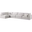 Maklaine Contemporary Cream Velvet Standard Modular Sectional
