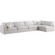 Maklaine Contemporary Cream Velvet Standard Modular Sectional