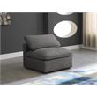 Maklaine Contemporary Gray Velvet Modular Armless Chair