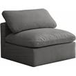Maklaine Contemporary Gray Velvet Modular Armless Chair