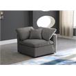 Maklaine Contemporary Gray Velvet Modular Corner Chair