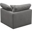 Maklaine Contemporary Gray Velvet Modular Corner Chair