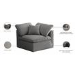 Maklaine Contemporary Gray Velvet Modular Corner Chair