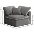 Maklaine Contemporary Gray Velvet Modular Corner Chair