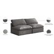 Maklaine Contemporary Gray Velvet Modular Armless Sofa