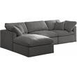 Maklaine Contemporary Gray Velvet Modular Sectional