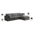 Maklaine Contemporary Gray Velvet Modular Sectional