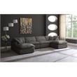 Maklaine Contemporary Gray Velvet Modular Sectional