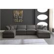 Maklaine Contemporary Gray Velvet Modular Sectional