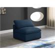 Maklaine Contemporary Navy Velvet Modular Armless Chair