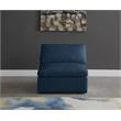 Maklaine Contemporary Navy Velvet Modular Armless Chair