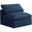 Maklaine Contemporary Navy Velvet Modular Armless Chair