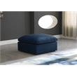 Maklaine Contemporary Navy Velvet Modular Ottoman