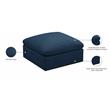 Maklaine Contemporary Navy Velvet Modular Ottoman
