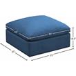 Maklaine Contemporary Navy Velvet Modular Ottoman