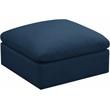 Maklaine Contemporary Navy Velvet Modular Ottoman