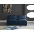 Maklaine Contemporary Navy Velvet Modular Armless Sofa