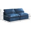 Maklaine Contemporary Navy Velvet Modular Armless Sofa