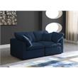 Maklaine Contemporary Navy Velvet Modular Sofa