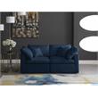 Maklaine Contemporary Navy Velvet Modular Sofa