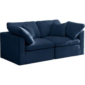 Maklaine Contemporary Navy Velvet Modular Sofa