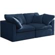 Maklaine Contemporary Navy Velvet Modular Sofa