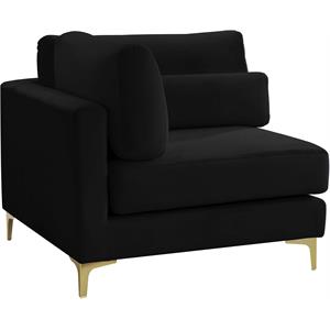 maklaine contemporary black velvet modular corner chair