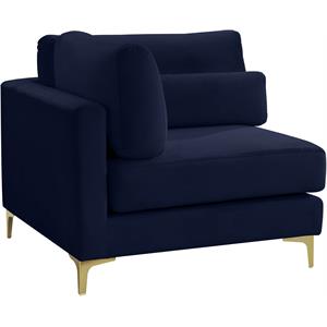 maklaine contemporary navy velvet modular corner chair