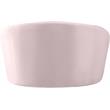 Maklaine Upholstery Contemporary Style Velvet Chair with Curved Back in Pink