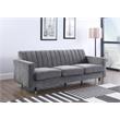 Maklaine Contemporary Upholstery Velvet Sofa in Gray