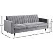 Maklaine Contemporary Upholstery Velvet Sofa in Gray