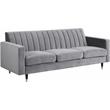Maklaine Contemporary Upholstery Velvet Sofa in Gray