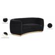 Maklaine Contemporary Velvet Loveseat in Black