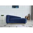 Maklaine Contemporary Curved Back Velvet Chaise in Navy and Gold