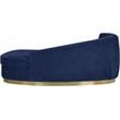 Maklaine Contemporary Curved Back Velvet Chaise in Navy and Gold
