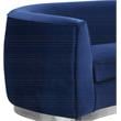 Maklaine Contemporary Velvet Loveseat in Navy