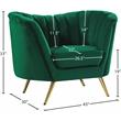Maklaine Contemporary Velvet Accent Chair in Green and Gold