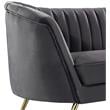 Maklaine Contemporary Upholstery Velvet Sofa in Gray